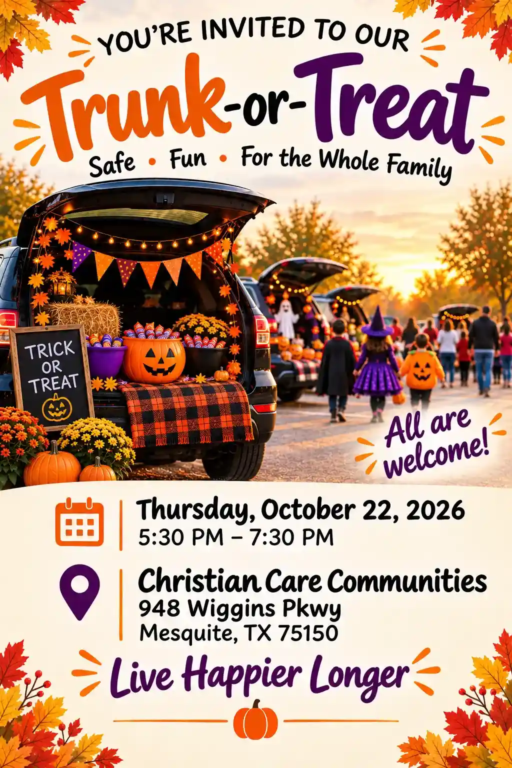 Trunk-or-Treat at Christian Care Communities in Mesquite
